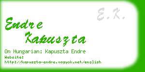 endre kapuszta business card